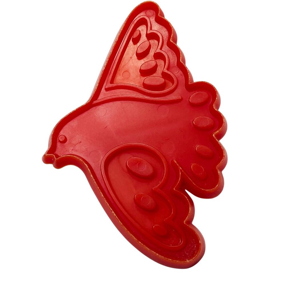 Vintage 1978 Chilton 1 Four Calling Birds Christmas Imprint Cookie Cutter Red